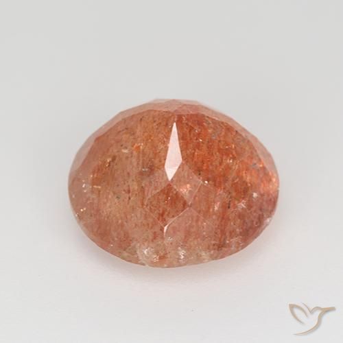 Pietra solare Arancione rossastra naturale da 4.34 ct, Rotondo, Traslucido