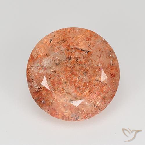 4.61ct Naturale Pompelmo Arancia Pietra solare, Rotondo, Traslucido