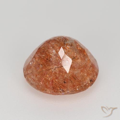 Pietra solare Arancio Medio naturale da 4.25 ct, Rotondo, Traslucido