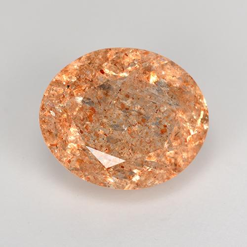 Pietra del sole naturale arancione da 4,91 ct, taglio ovale, traslucido