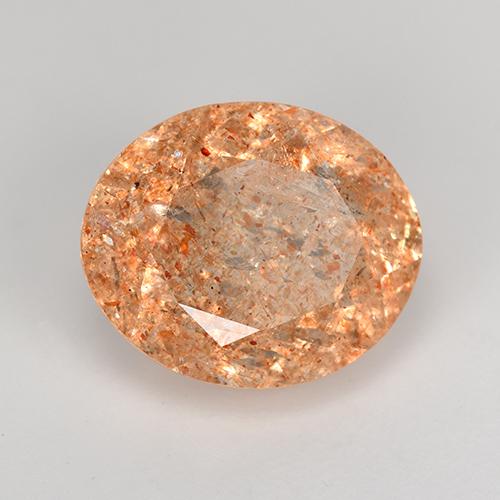 Pietra del sole naturale arancione da 4,91 ct, taglio ovale, traslucido