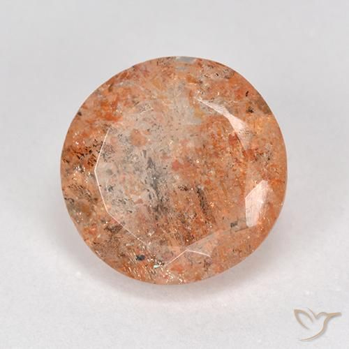 Pietra solare Arancio medio-chiaro naturale da 4.40 ct, Rotondo, Traslucido