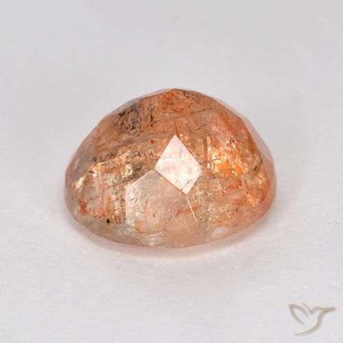 Pietra solare Arancio medio-chiaro naturale da 4.40 ct, Rotondo, Traslucido