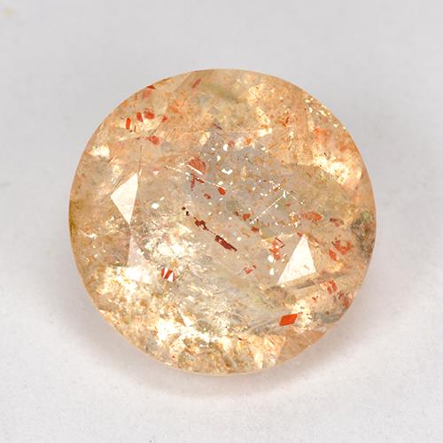 Pietra solare Arancione naturale da 4.05 ct, Taglio rotondo, Trasparente