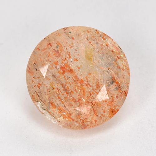 Pietra del sole naturale arancione da 4,21 ct, taglio rotondo, traslucido