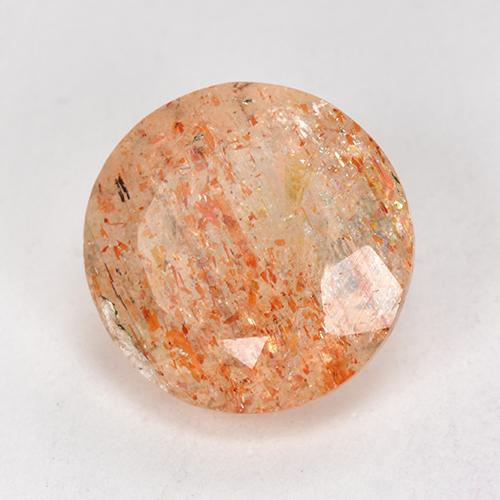 Pietra del sole naturale arancione da 4,21 ct, taglio rotondo, traslucido