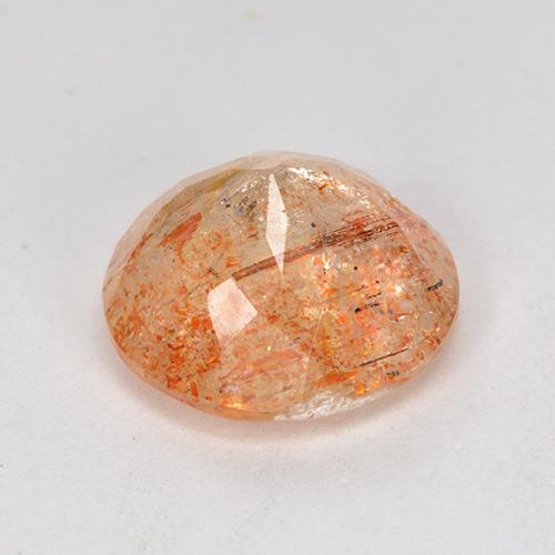 Pietra del sole naturale arancione da 4,21 ct, taglio rotondo, traslucido
