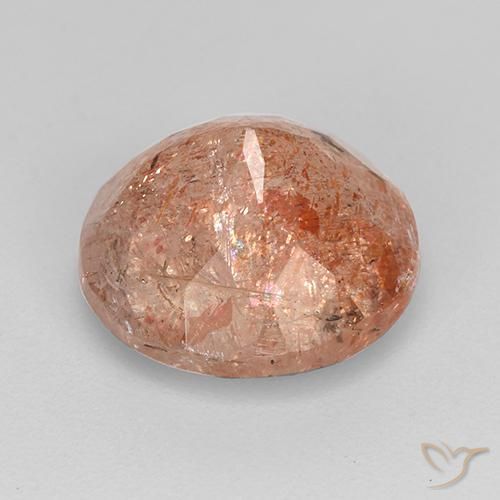 Pietra solare Arancio Medio naturale da 4.33 ct, Rotondo, Traslucido