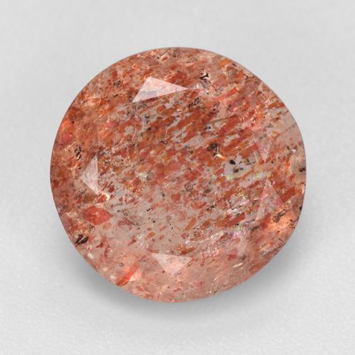 Pietra del sole naturale arancione da 3,76 ct, taglio rotondo, traslucido