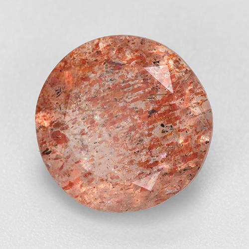 Pietra del sole naturale arancione da 3,76 ct, taglio rotondo, traslucido