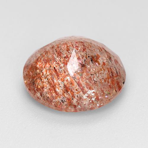 Pietra del sole naturale arancione da 3,76 ct, taglio rotondo, traslucido