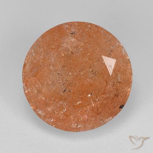 4.67ct Naturale Arancione rossastra Pietra solare, Rotondo, Traslucido