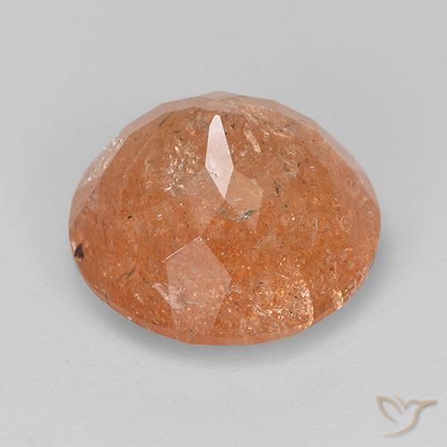 Pietra solare Arancione rossastra naturale da 4.67 ct, Rotondo, Traslucido