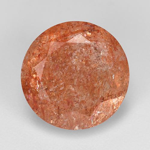 Pietra solare Arancio Medio naturale da 4.81 ct, Taglio rotondo, Traslucido