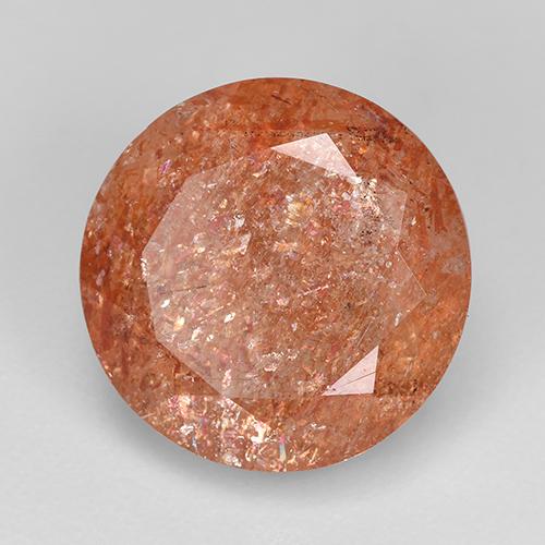 Pietra solare Arancio Medio naturale da 4.81 ct, Taglio rotondo, Traslucido