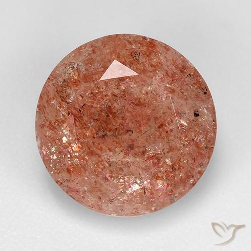 4.72ct Naturale Arancio caldo Pietra solare, Rotondo, Traslucido