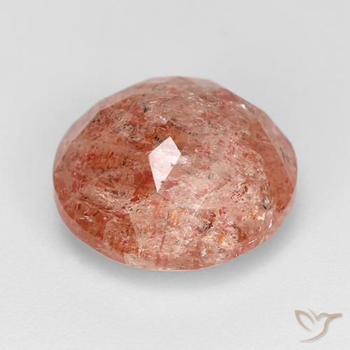 Pietra solare Arancio caldo naturale da 4.72 ct, Rotondo, Traslucido