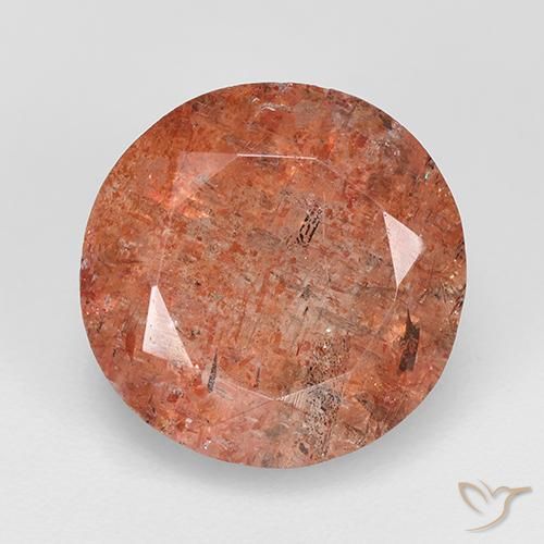 4.80ct Naturale Arancio caldo Pietra solare, Rotondo, Traslucido