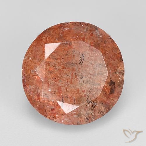 Pietra solare Arancio caldo naturale da 4.80 ct, Rotondo, Traslucido