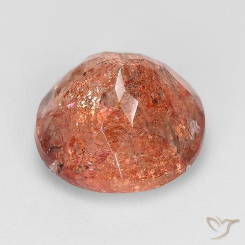 Pietra solare Arancio caldo naturale da 4.80 ct, Rotondo, Traslucido