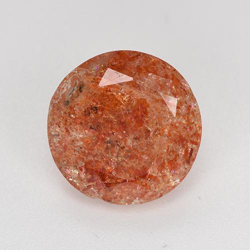 Pietra del sole naturale arancione da 4,13 ct, taglio rotondo, traslucido