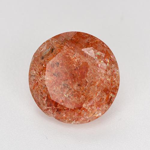 Pietra del sole naturale arancione da 4,13 ct, taglio rotondo, traslucido