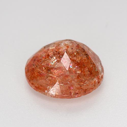 Pietra del sole naturale arancione da 4,13 ct, taglio rotondo, traslucido