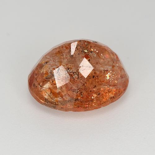 Pietra del sole naturale rosso da 5,12 ct, taglio ovale, traslucido