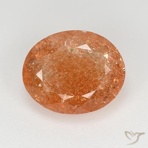 4.92ct Naturale Arancio Medio Pietra solare, Ovale, Traslucido