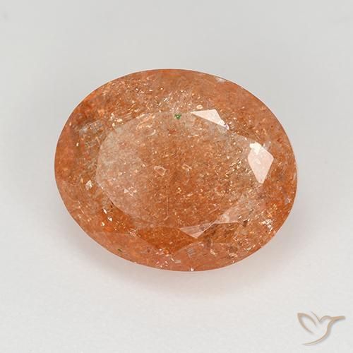 Pietra solare Arancio Medio naturale da 4.92 ct, Ovale, Traslucido