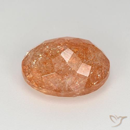 Pietra solare Arancio Medio naturale da 4.92 ct, Ovale, Traslucido