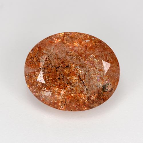 Pietra del sole naturale arancione da 4,31 ct, taglio ovale, traslucido