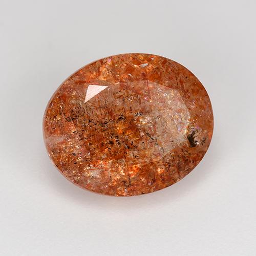 Pietra del sole naturale arancione da 4,31 ct, taglio ovale, traslucido