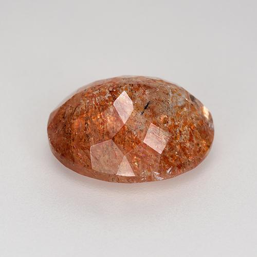 Pietra del sole naturale arancione da 4,31 ct, taglio ovale, traslucido