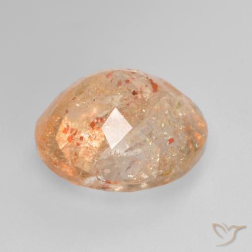 Pietra solare Arancio tigre chiaro naturale da 4.05 ct, Rotondo, Trasparente