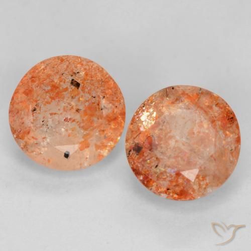Gemme di Pietra solare Arancio Medio naturale da 1.82 ct, Rotondo, Traslucido