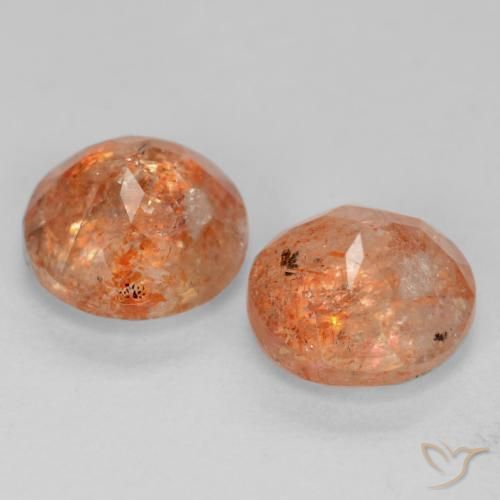 Gemme di Pietra solare Arancio Medio naturale da 1.82 ct, Rotondo, Traslucido