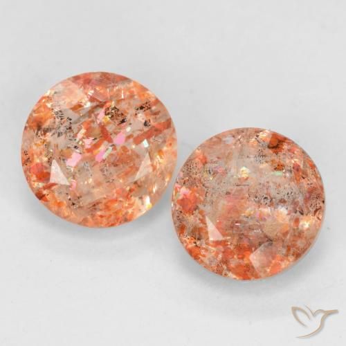 1.53ctw Naturale Arancio medio-chiaro Pietra solare, Rotondo, Traslucido
