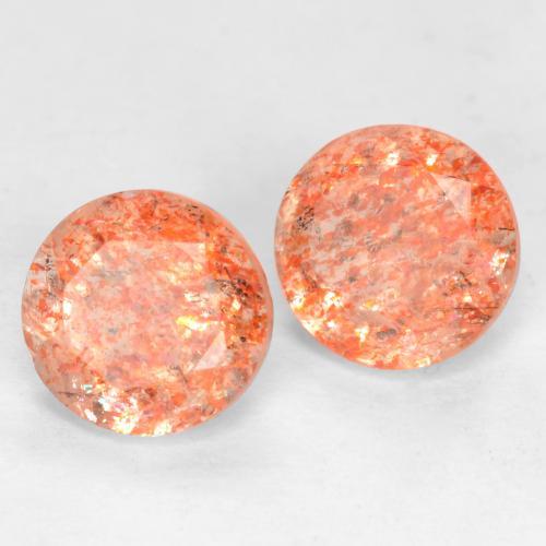 Gemme di Pietra solare zenzero arancia naturale da 1.60 ct, Taglio rotondo, Traslucido