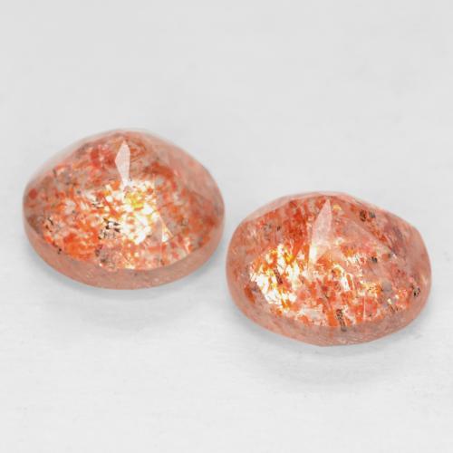 Gemme di Pietra solare zenzero arancia naturale da 1.60 ct, Taglio rotondo, Traslucido