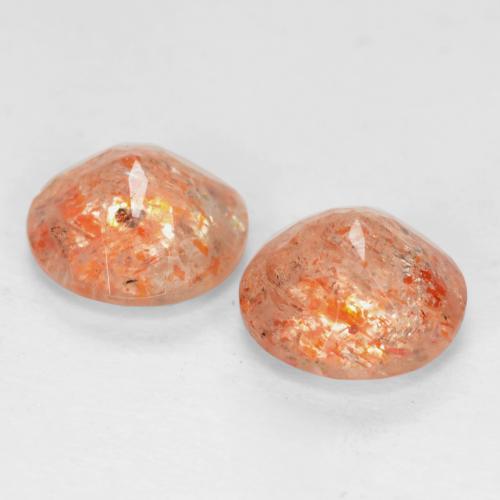 Pietra del sole naturale arancione da 1,46 ct, taglio rotondo, trasparente