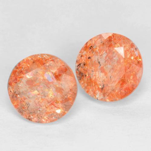 Gemme di Pietra solare Arancio Medio naturale da 1.67 ct, Taglio rotondo, Traslucido