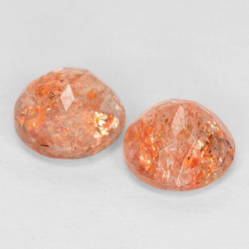 Gemme di Pietra solare Arancio Medio naturale da 1.67 ct, Taglio rotondo, Traslucido