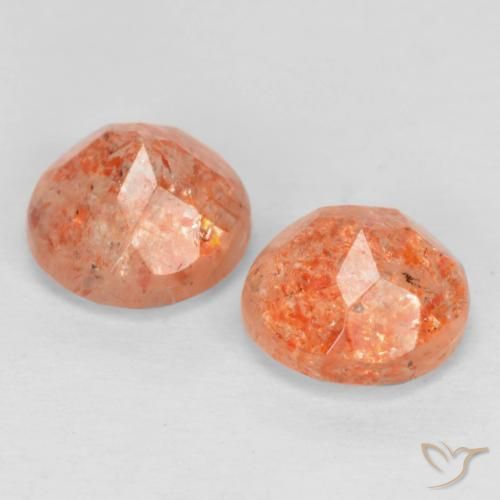 Gemme di Pietra solare Arancio medio-chiaro naturale da 1.76 ct, Rotondo, Traslucido