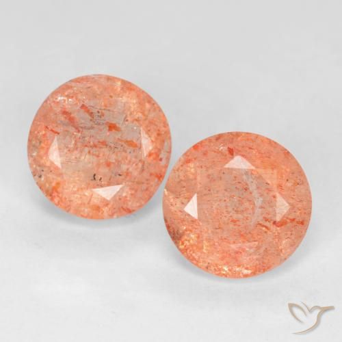 3.50ctw Naturale Arancio medio-chiaro Pietra solare, Rotondo, Traslucido