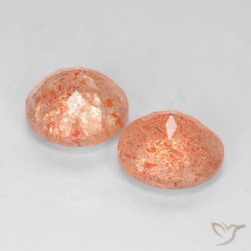 Gemme di Pietra solare Arancio medio-chiaro naturale da 3.50 ct, Rotondo, Traslucido