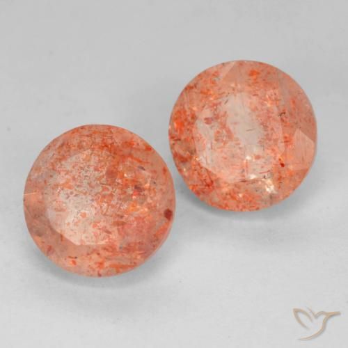 Gemme di Pietra solare Pompelmo Arancia naturale da 4.11 ct, Rotondo, Traslucido