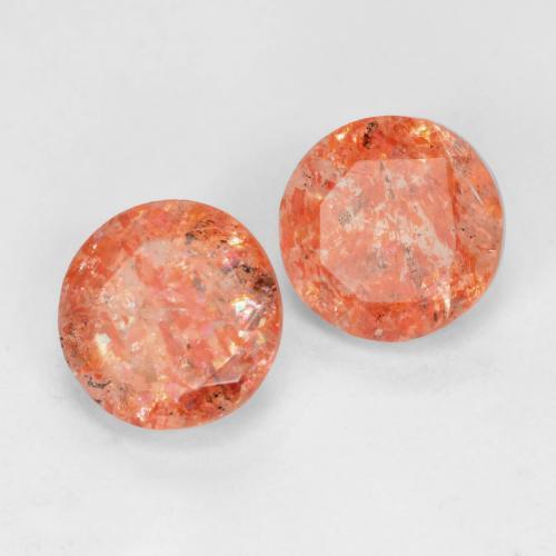 Gemme di Pietra solare Pompelmo Arancia naturale da 1.54 ct, Taglio rotondo, Traslucido
