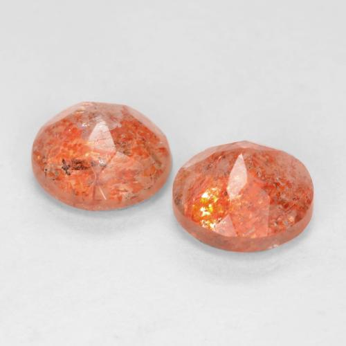 Gemme di Pietra solare Pompelmo Arancia naturale da 1.54 ct, Taglio rotondo, Traslucido