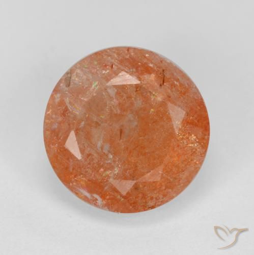 4.67ct Naturale Arancione rossastra Pietra solare, Rotondo, Traslucido